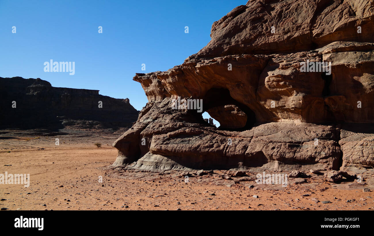 Abstrakte Felsformation an Tamezguida in Tassili nAjjer Nationalpark, Algerien Stockfoto