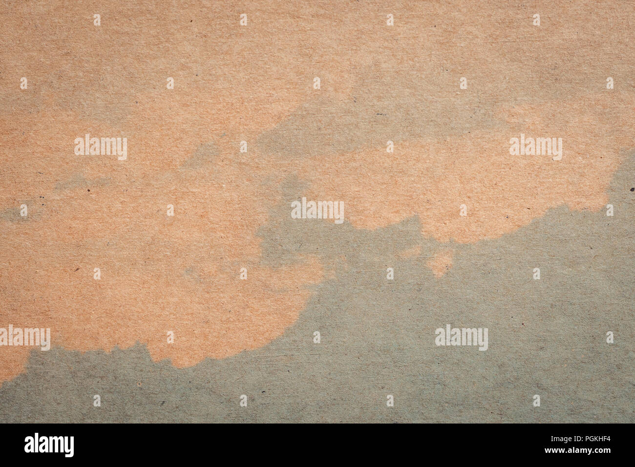 Braunes Papier und blaue Wasser Farbe, Textur und Hintergrund mit dem Raum. Stockfoto