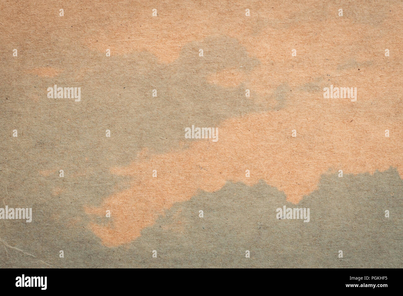 Braunes Papier und blaue Wasser Farbe, Textur und Hintergrund mit dem Raum. Stockfoto