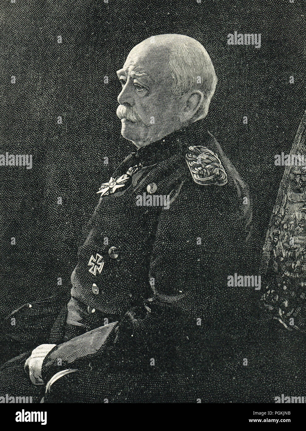 Otto von Bismarck, der erste Kanzler des Deutschen Reiches im Alter von 70 Jahren neun Stockfoto