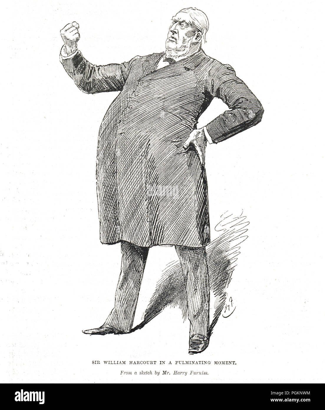 Sir William Harcourt in einem fulminanten Moment von Harry Furniss Stockfoto