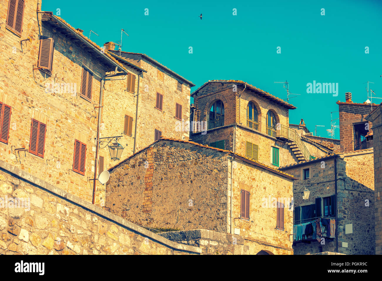 Schönen mittelalterlichen italienischer Architektur. Die Landschaft von Siena, Toskana, Italien Stockfoto