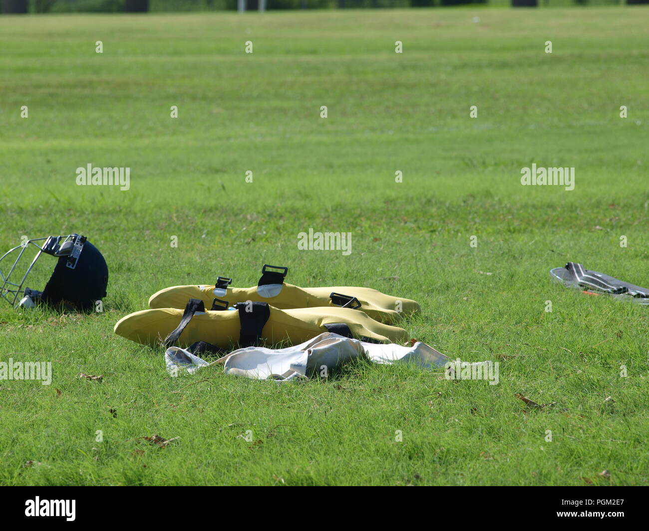 Kricket in Irving Bald Spielen unter den Lichtern Stockfoto