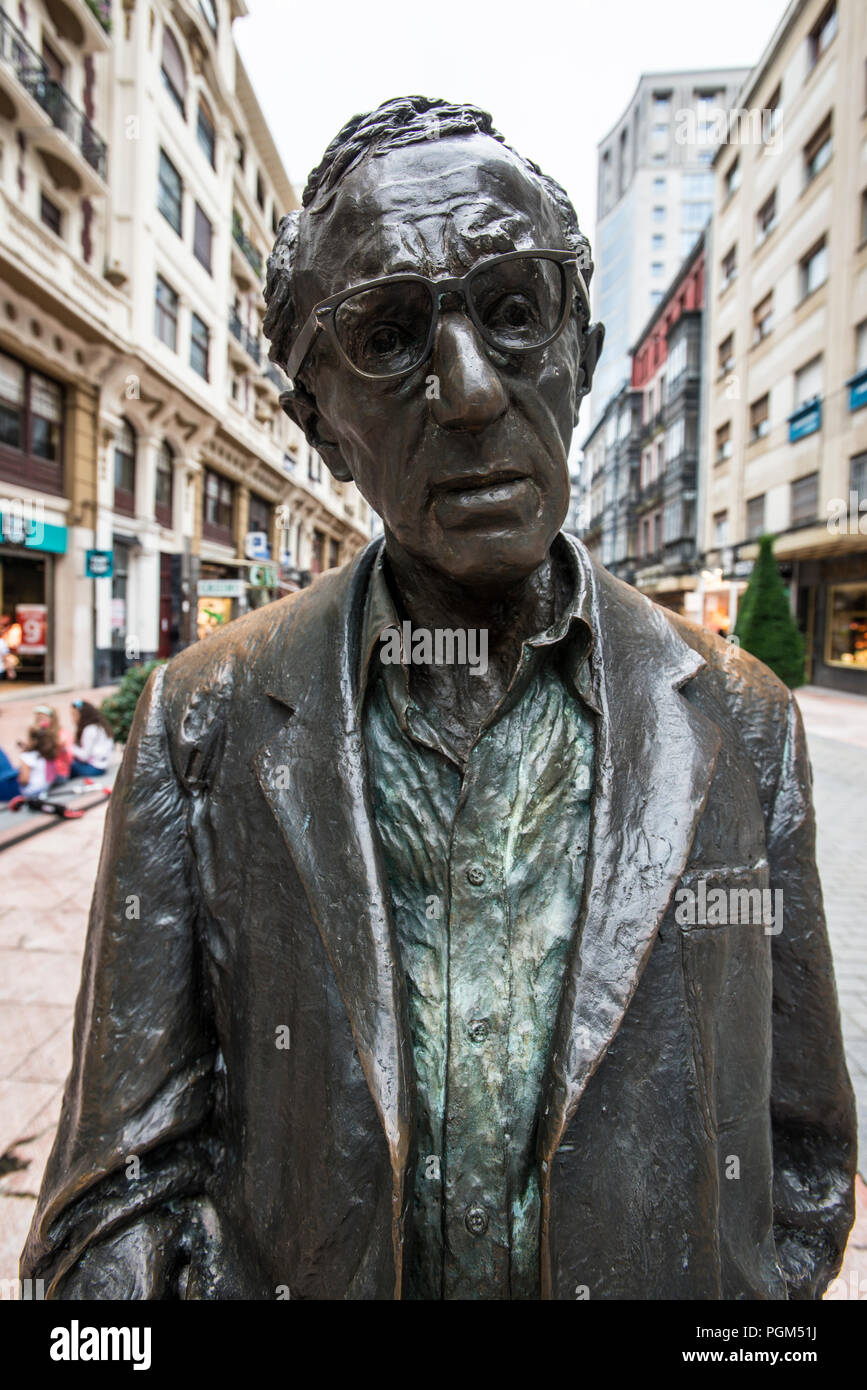 Hommage der Stadt von Oviedo zu Woody Allen Stockfoto