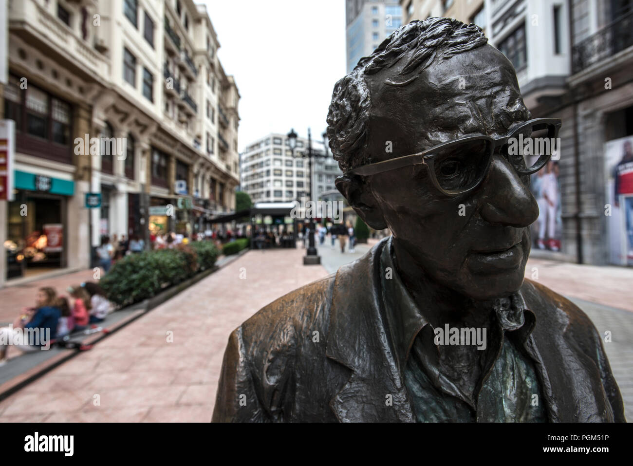 Hommage der Stadt von Oviedo zu Woody Allen Stockfoto