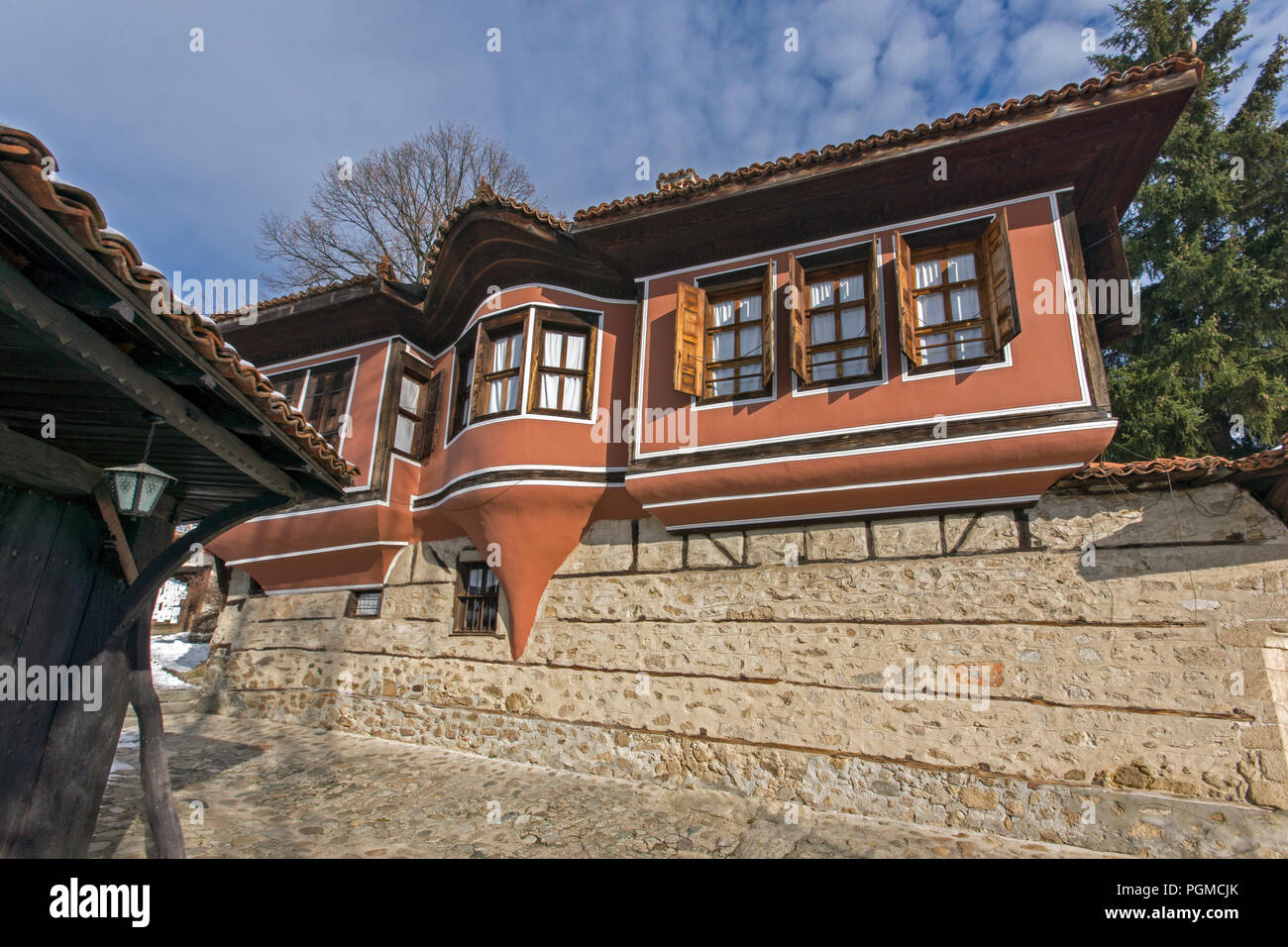 KOPRIVSHTITSA, Bulgarien - Dezember 13, 2013: Todor Kableshkov House Museum in der historischen Stadt Koprivshtitsa, Region Sofia, Bulgarien Stockfoto