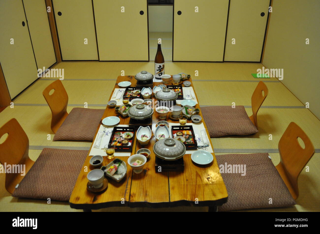 Ryokan Abendessen, Japan Stockfoto