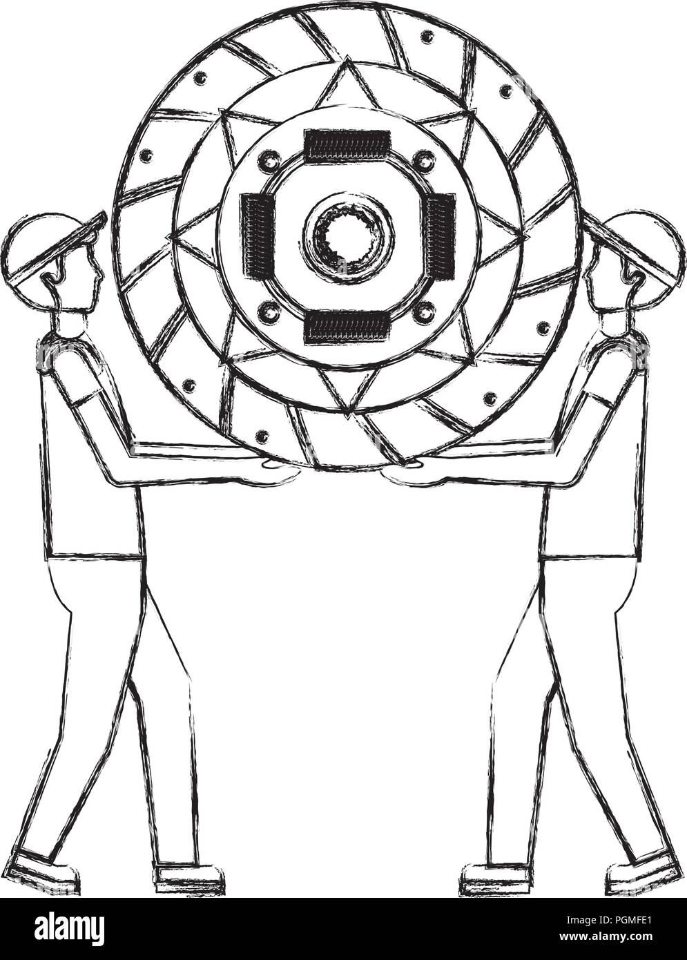 Mechanik anheben Kupplungsscheibe Motor teil Stock Vektor