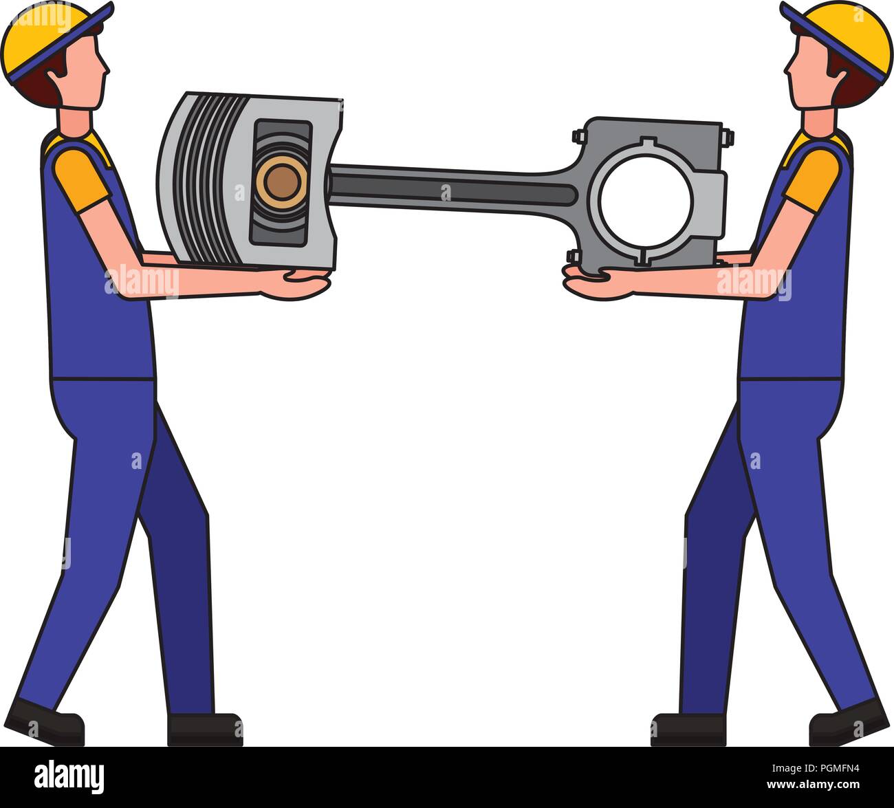 Mechanik anheben Kolbentriebwerk Stück Stock Vektor