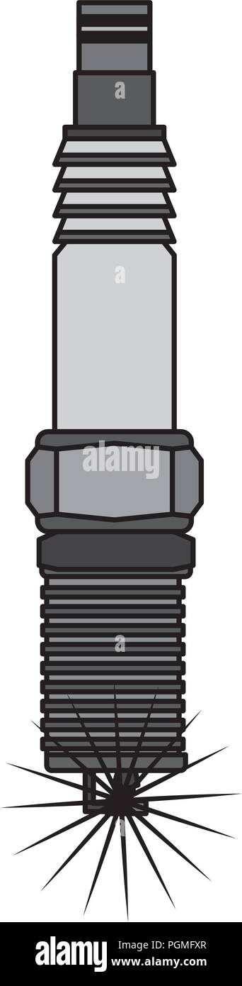 Zündkerze Motor Stück Stock Vektor
