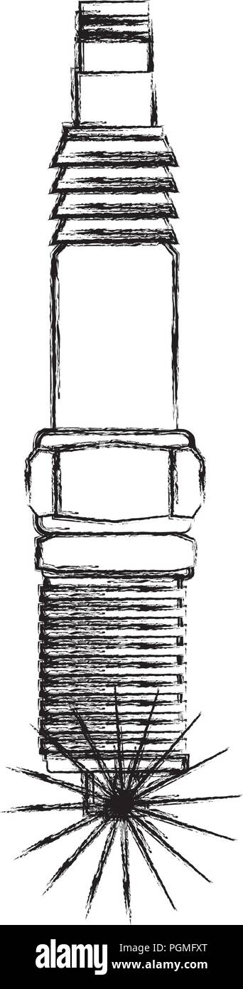 Zündkerze Motor Stück Stock Vektor