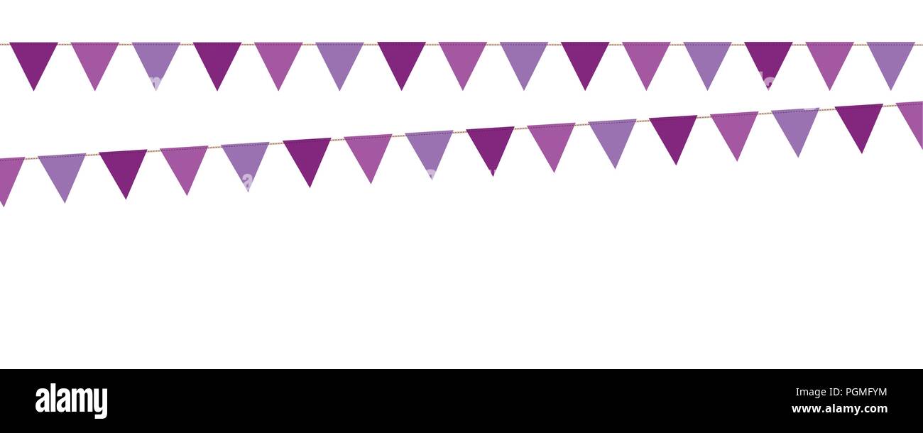 Violett Flagge Sammlung auf weißem Hintergrund Vektor-illustration isoliert Stock Vektor