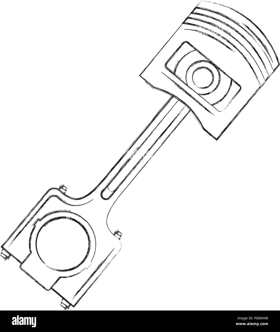 Kolben Motor Stück Symbol Stock Vektor
