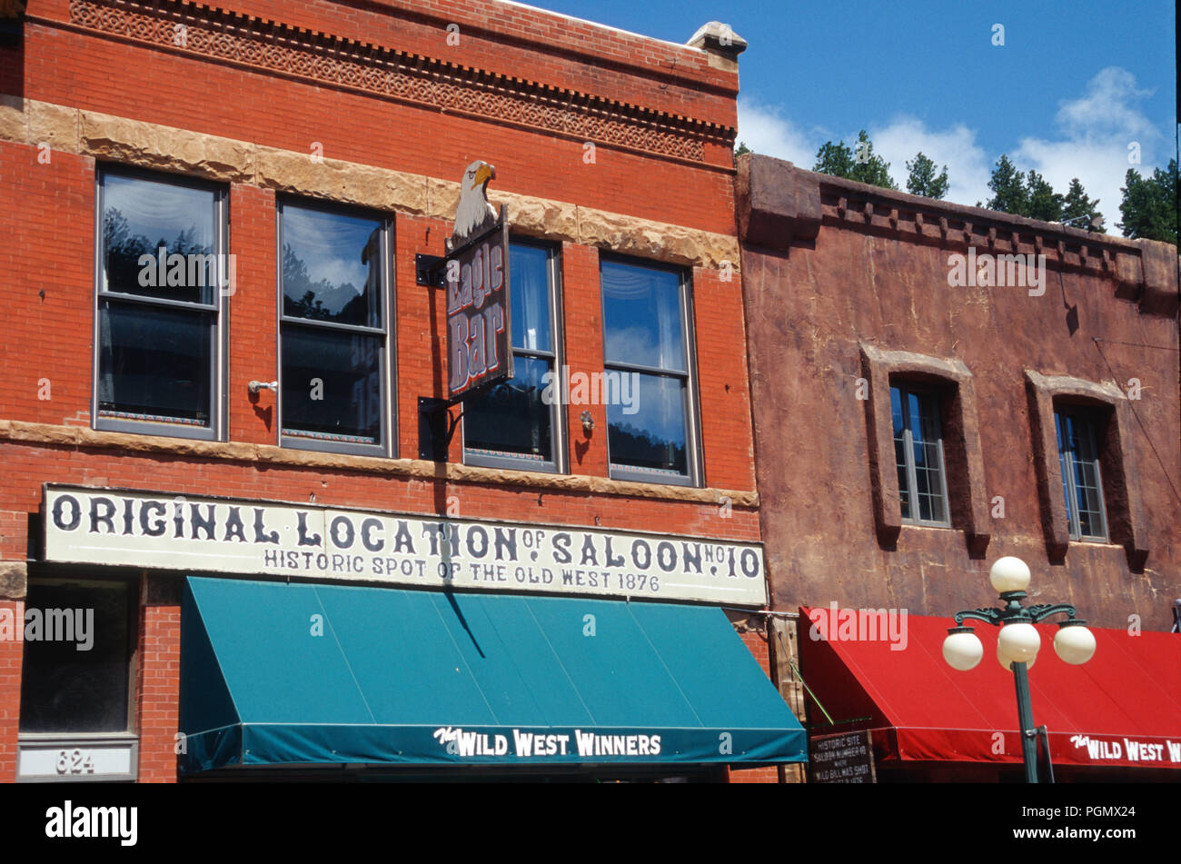 Ursprüngliche Lage Gebäude, Limousine Nr. 10, Deadwood, SD, USA Stockfoto