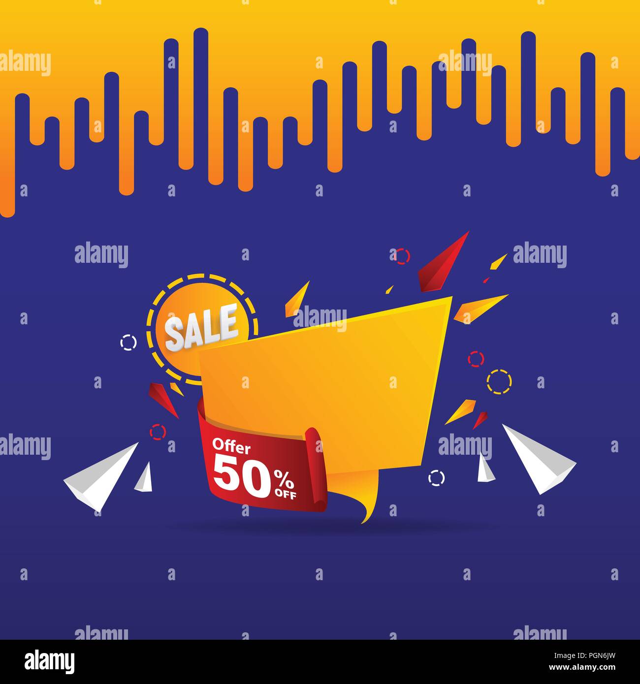 Abstrakte Verkauf Label 50% Rabatt Tag Vektor Konzept Design Stock Vektor