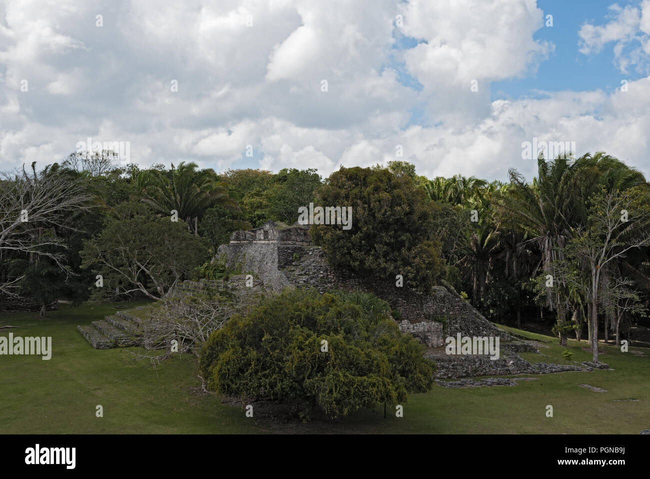 Die Ruinen der antiken Stadt von Kohunlich, Quintana Roo, Mexiko. Stockfoto