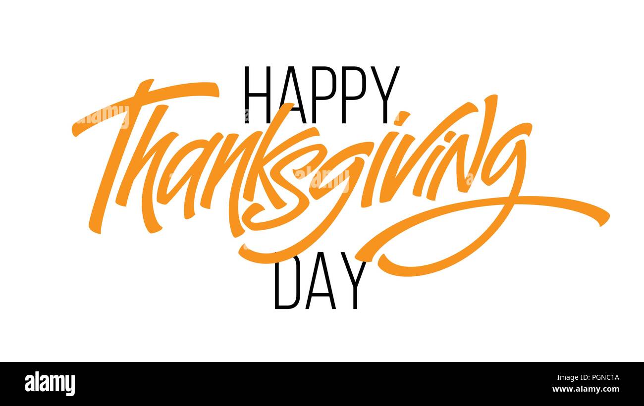 Happy Thanksgiving Bürste hand Schrift. Vector Illustration Stock Vektor