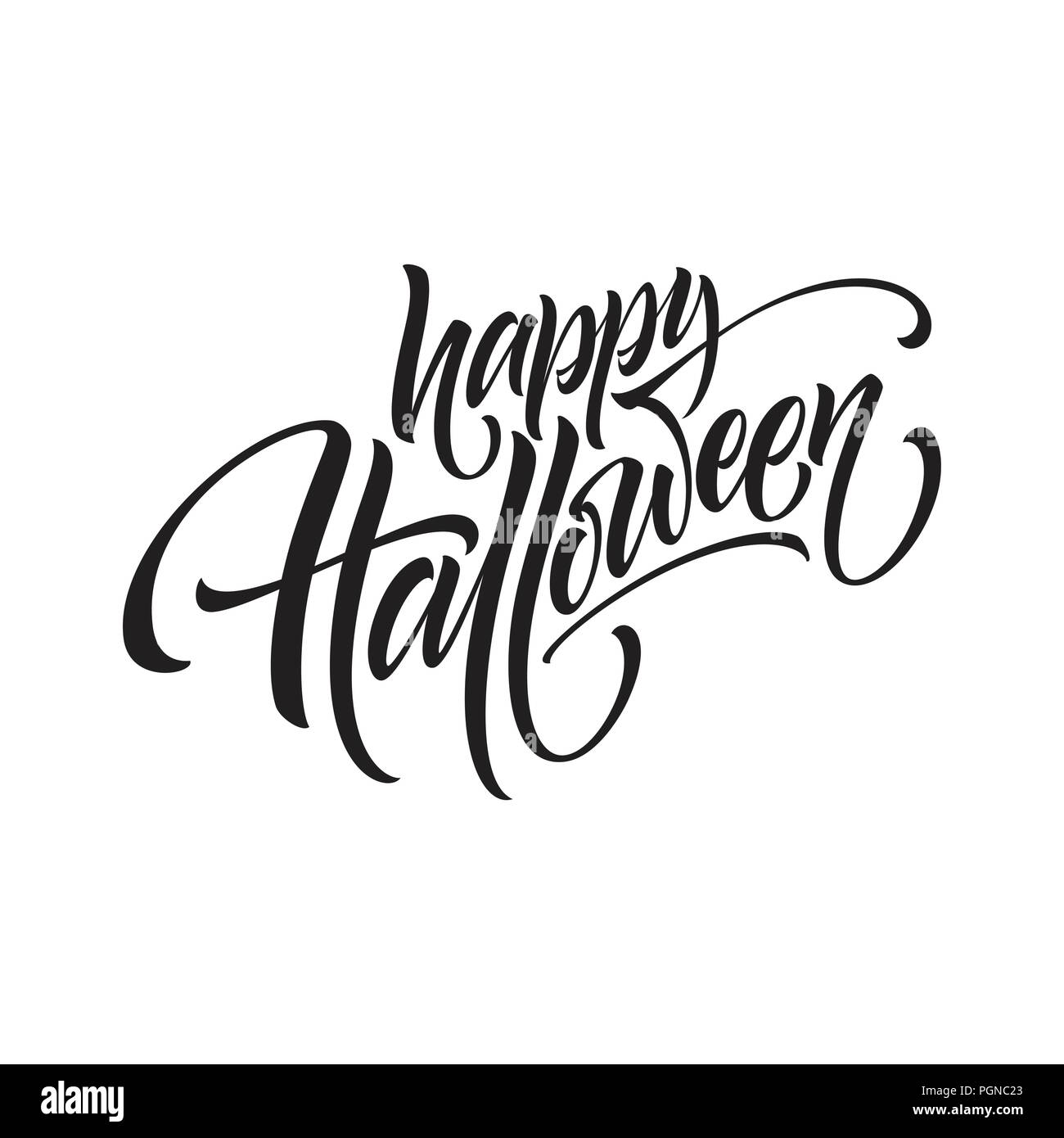 Happy Halloween. Hand gezeichnet kreative Kalligraphie und Pinsel, Stift-Schriftzug. Vector Illustration Stock Vektor