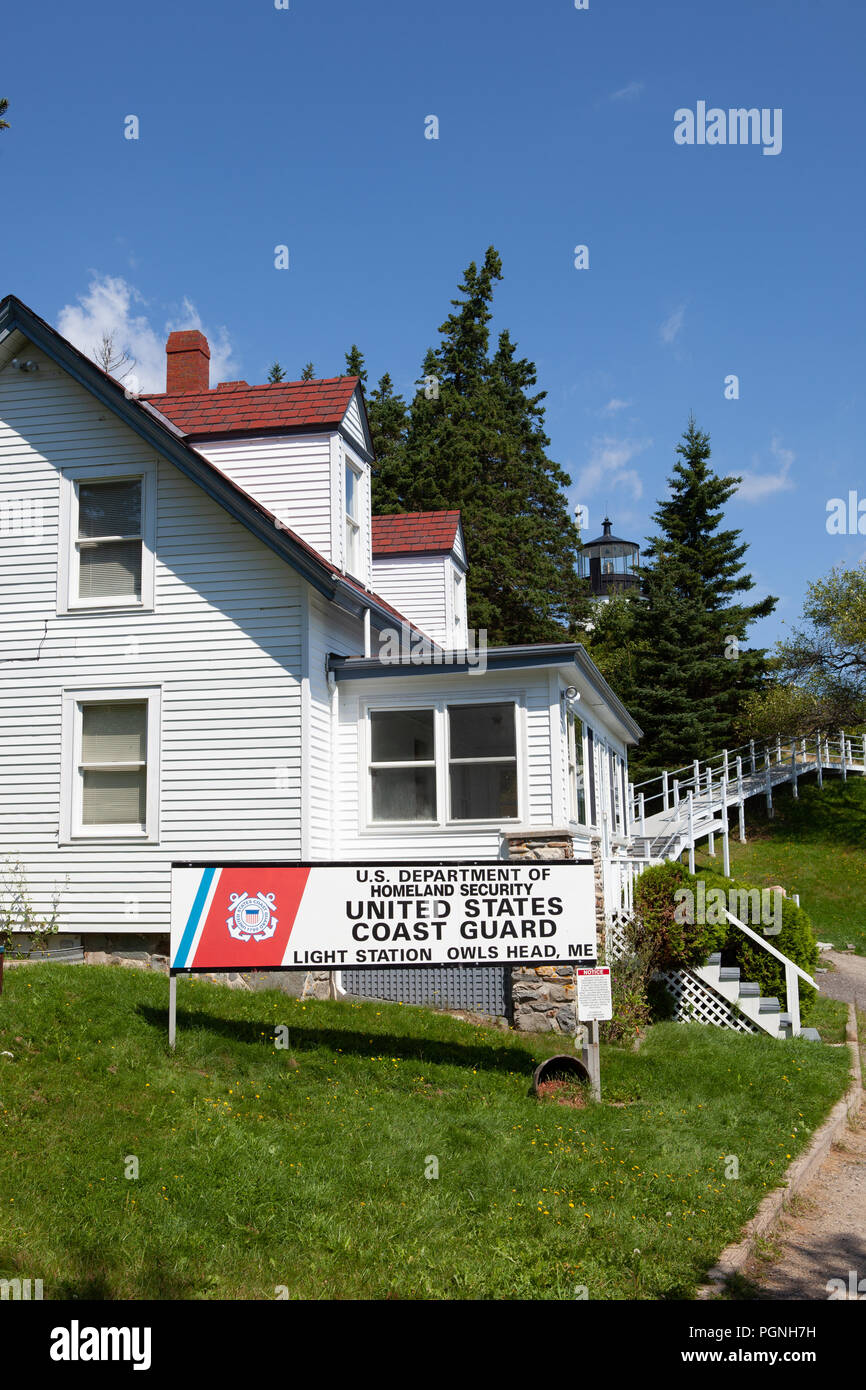 United States Coast Guard Station in Owl's Head, Maine Stockfoto