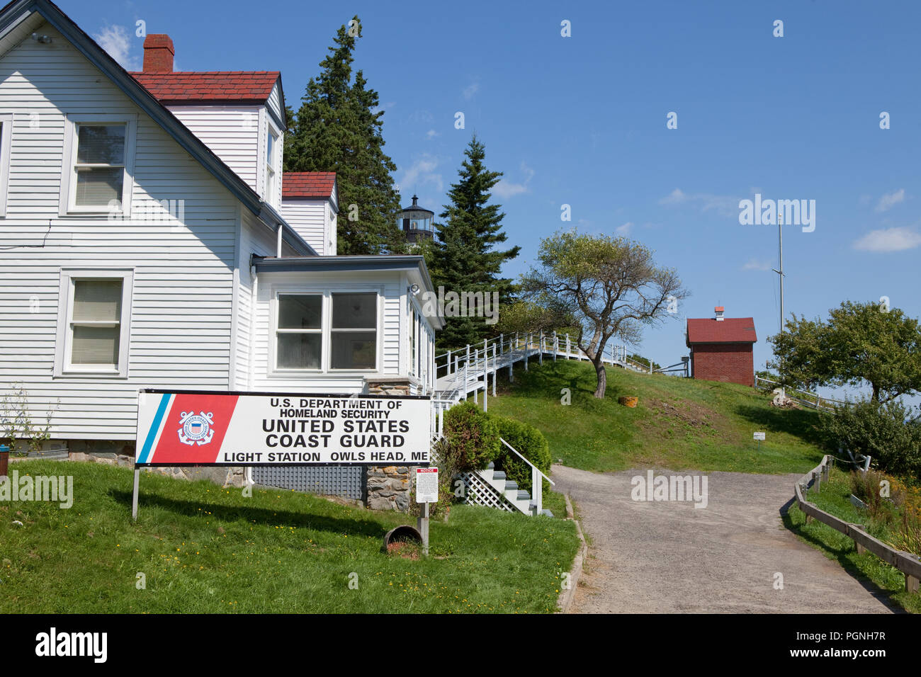 United States Coast Guard Station in Owl's Head, Maine Stockfoto