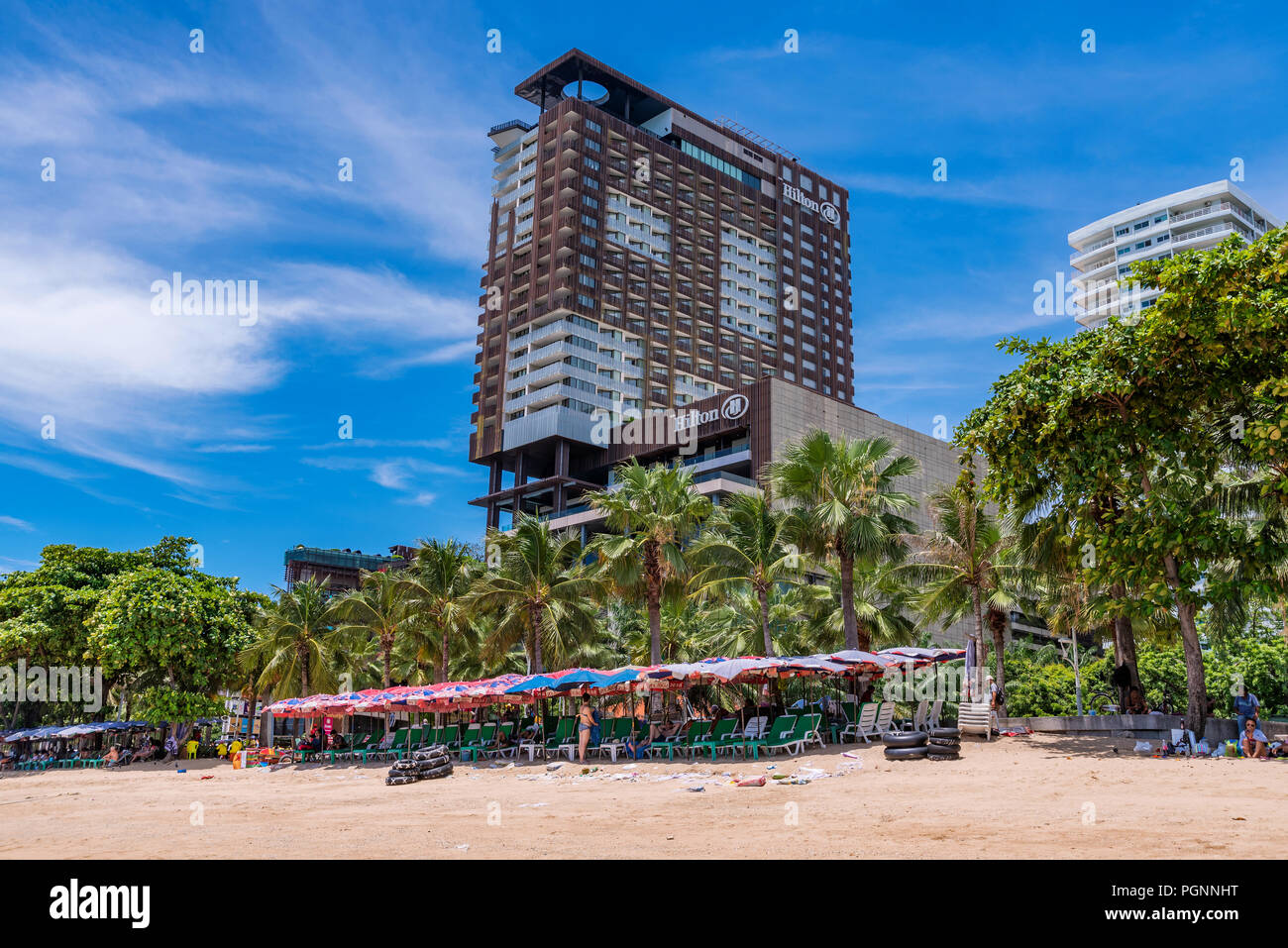 PATTAYA, THAILAND - Juli 01: Blick auf den berühmten Einkaufszentrum Central Festival Pattaya Beach entfernt und in der Innenstadt am Juli 01, 2018 in Pattaya. Stockfoto