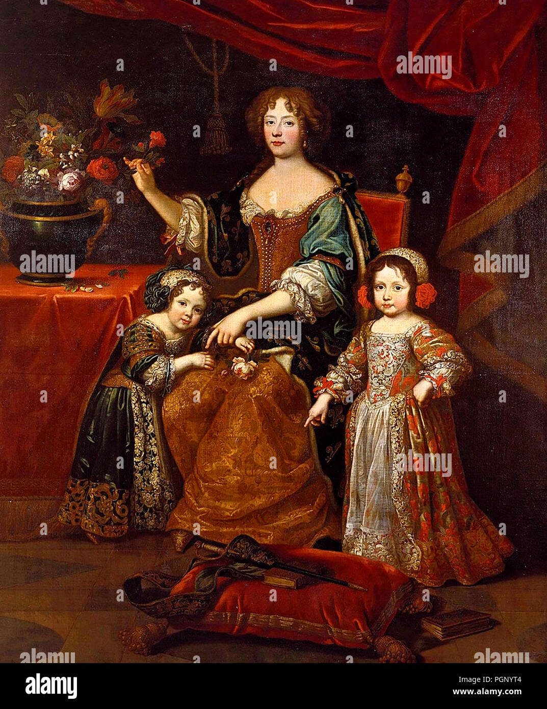Elisabeth Charlotte von der Pfalz, Herzogin von Orleans, und Ihre Kinder - Jean Gilbert Murat, ca. 1837 Stockfoto