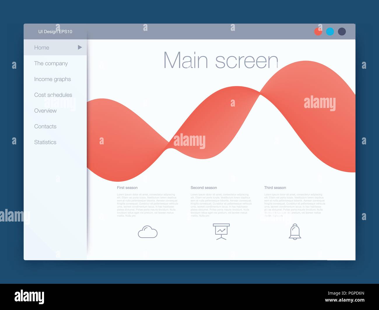 Dashboard Infografik Vorlage mit moderner UI-Design Stock Vektor