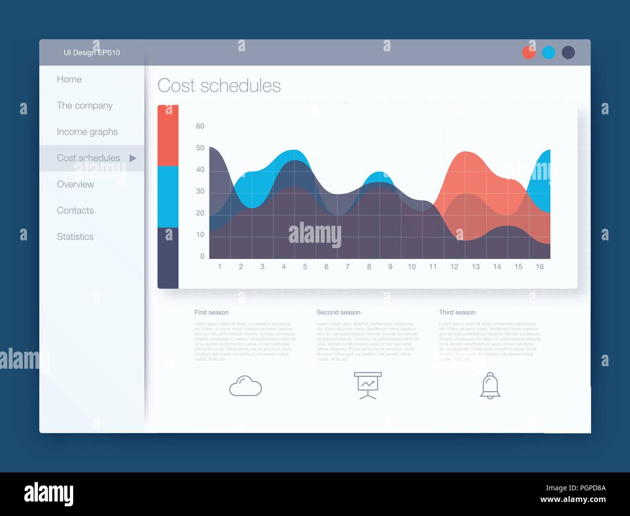 Dashboard Infografik Vorlage mit moderner UI-Design Stock Vektor