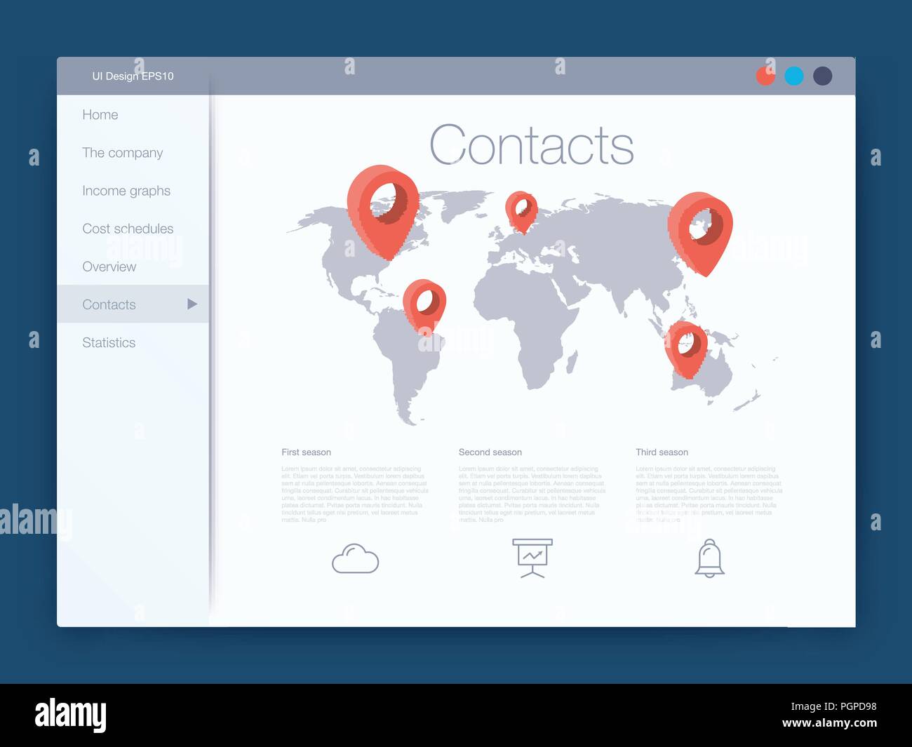 Dashboard Infografik Vorlage mit moderner UI-Design Stock Vektor