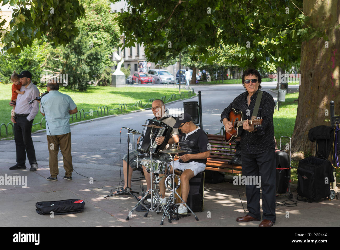 Gruppe von Musikern in der Stadt Garden Park von Sofia, Bulgarien spielen Stockfoto