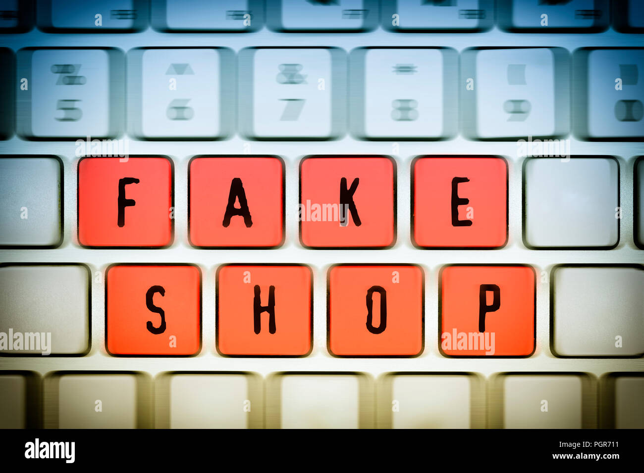 Fake shop computer Tasten Stockfoto
