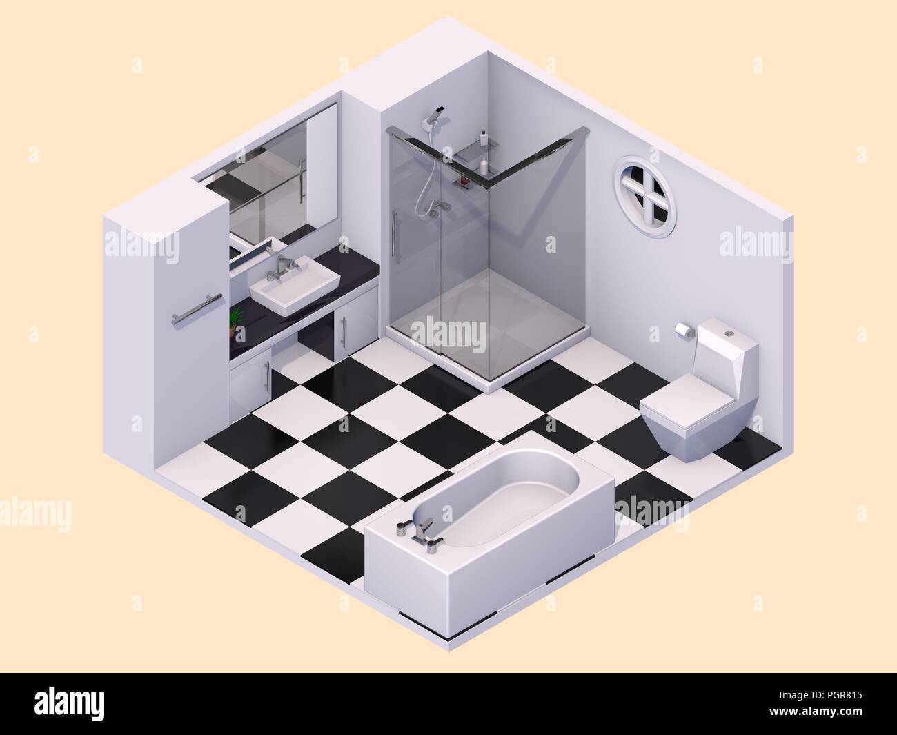 3D-rendering Zimmer Stockfoto