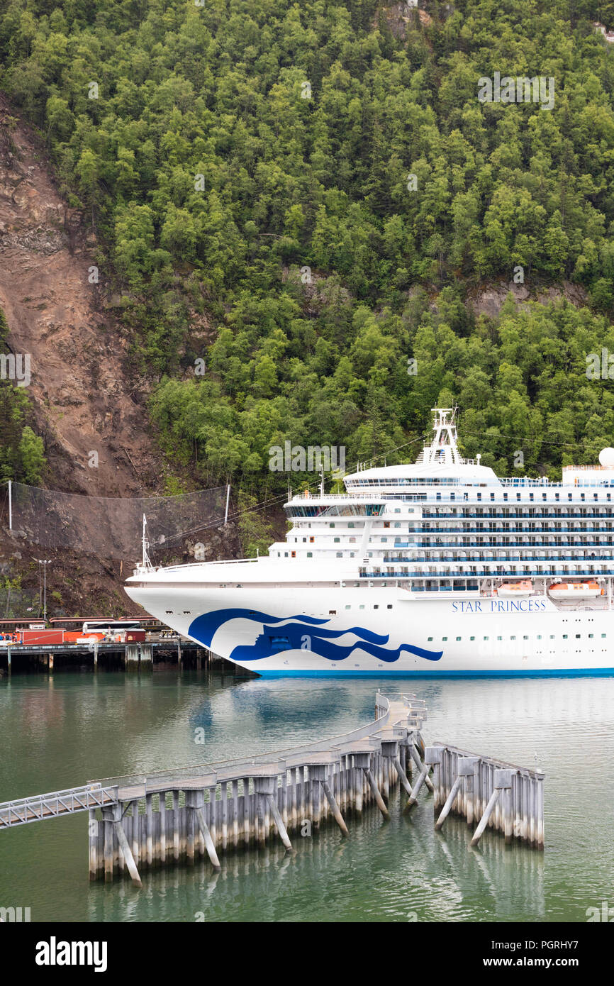 Princess Cruises tar Princess' im Hafen von Skagway, Alaska, USA Stockfoto