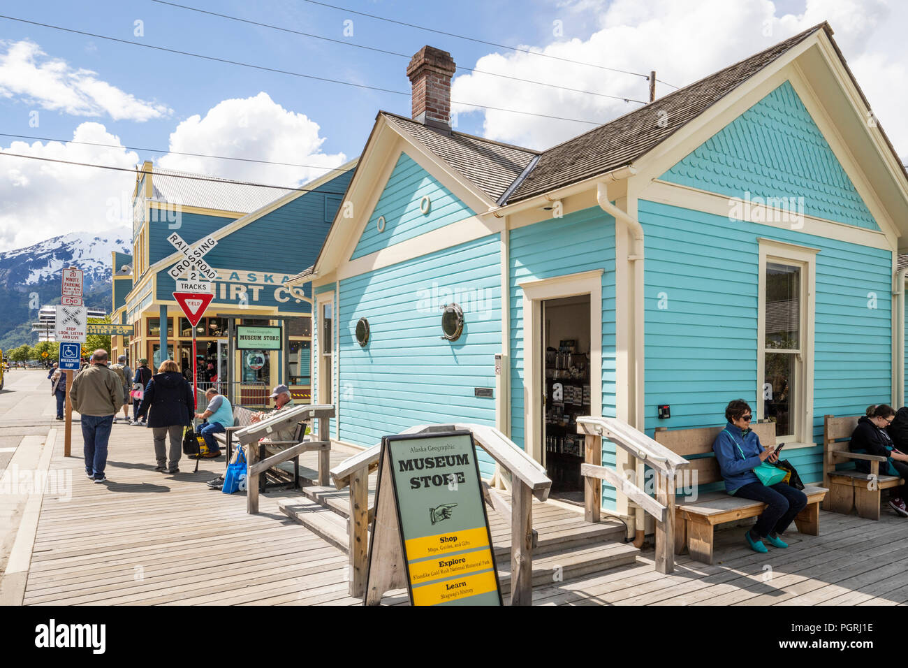 Alaska Geographic Museum Store (National Park Service) in Skagway, Alaska, USA Stockfoto