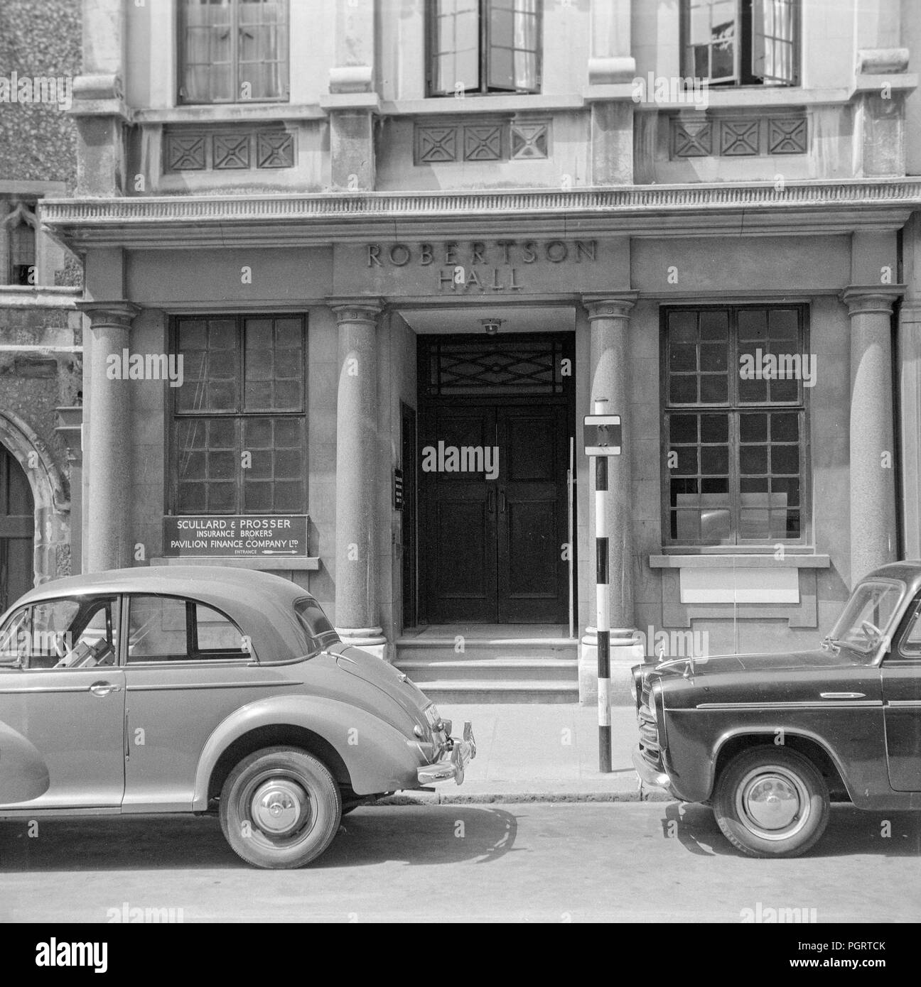 Die Robertson Hall Gebäude in Brighton an der Südküste von England, in den frühen 60er Jahren. Stockfoto