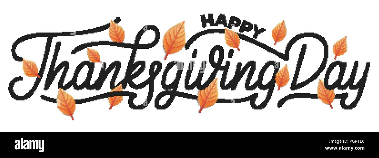 Thanksgiving Day. Happy Thanksgiving Tag hand Schrift Design. Beschriftung Illustration für Thanksgiving Tag Stock Vektor
