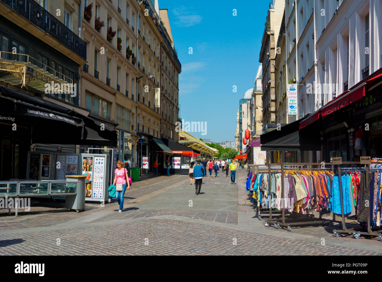 Rue Rambuteau, Les Halles, Paris, Frankreich Stockfoto