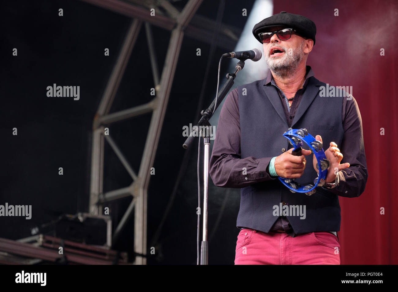 Garry Christian von den Christen tritt beim Weyfest Music Festival, Tilford, Großbritannien, auf. 17. August 2018 Stockfoto