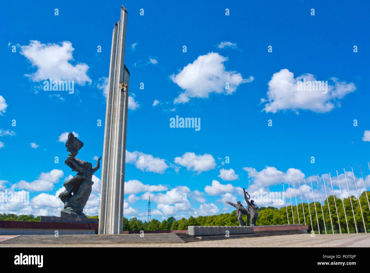 Uzvaras piemineklis, Sieg Gedenkstätte für sowjetische Armee Uzvaras Parks, Riga, Lettland Stockfoto