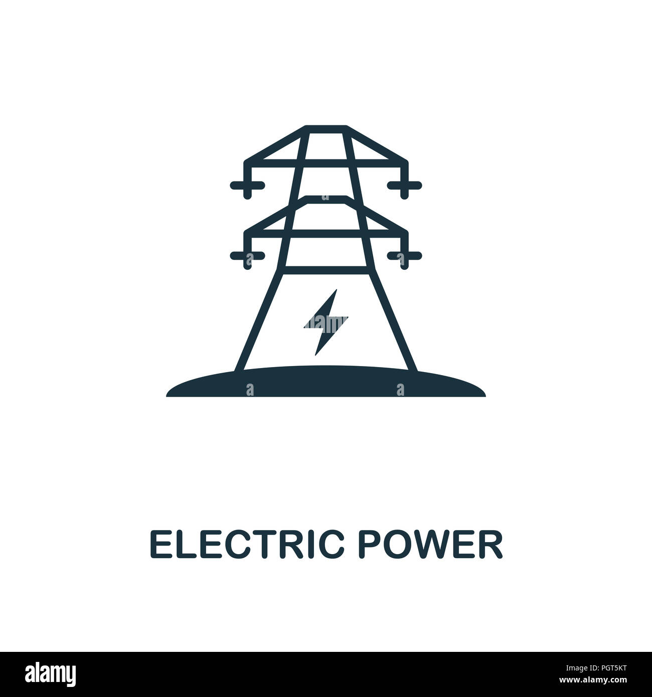 Electric Power Symbol. Schwarzweiß-Design von Kraft und Energie. UI ...