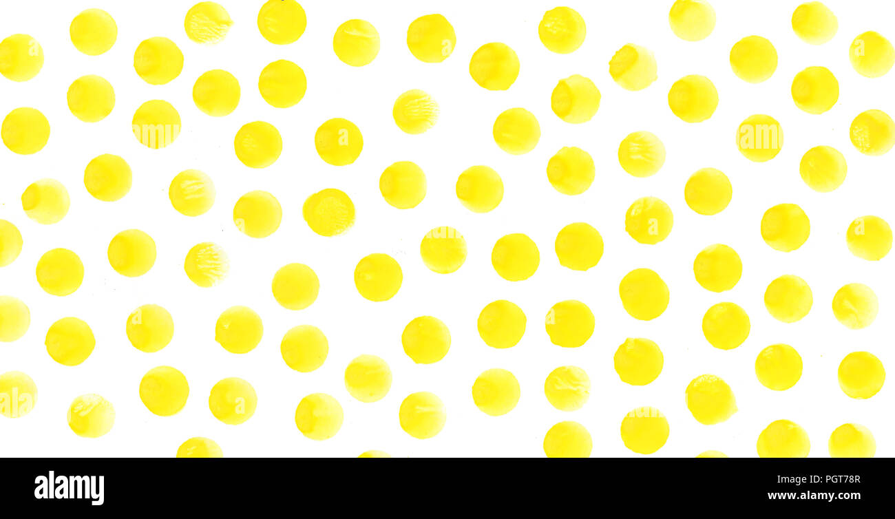 Aquarell Texturen abstrakt gemalte Hand kreisen. Gelbe Kreise Aquarell Hintergrund Stockfoto