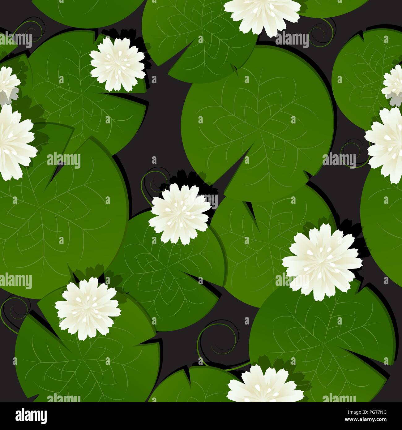 Hintergrund mit watter lillies, nahtlose Muster Stock Vektor