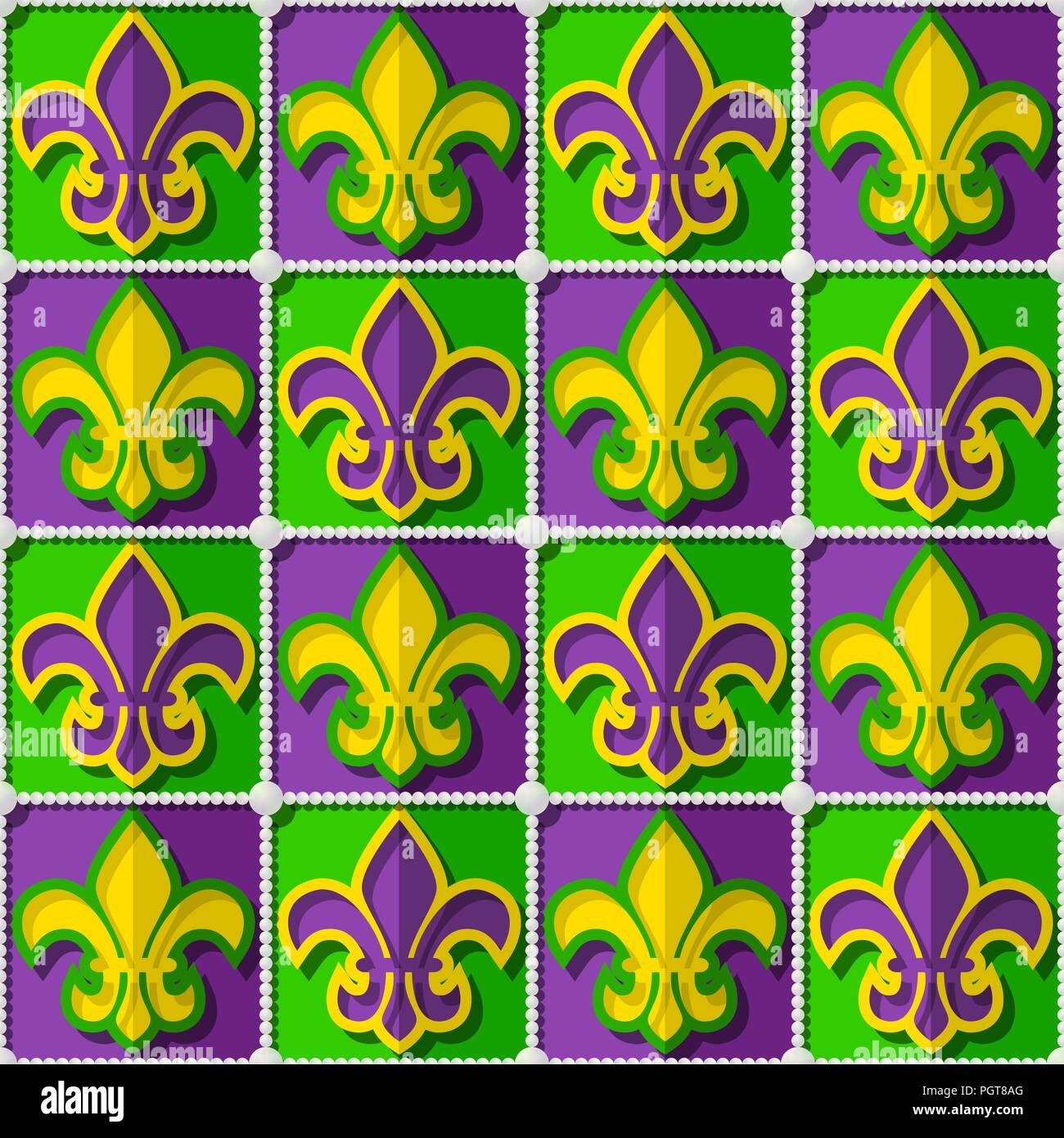 Fleur de Lis nahtlose Mardi Gras Muster Stock Vektor