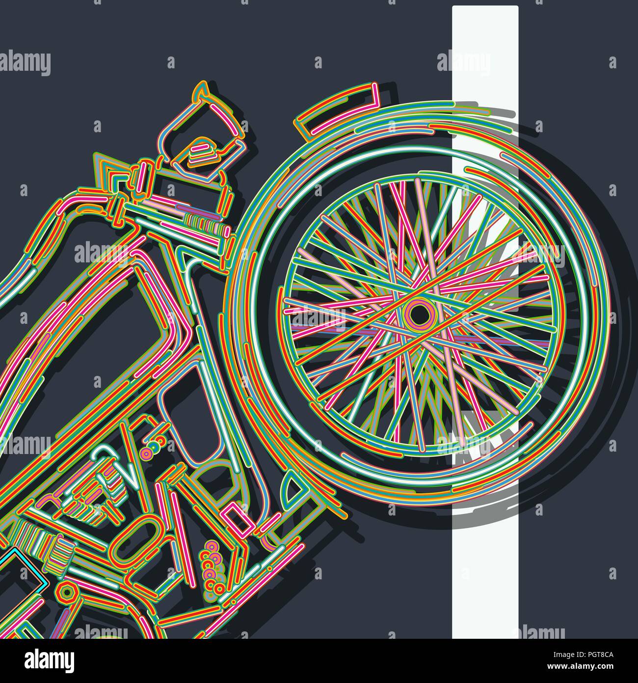 Oldtimer Motorrad Karte, Vektor Kunst Stock Vektor