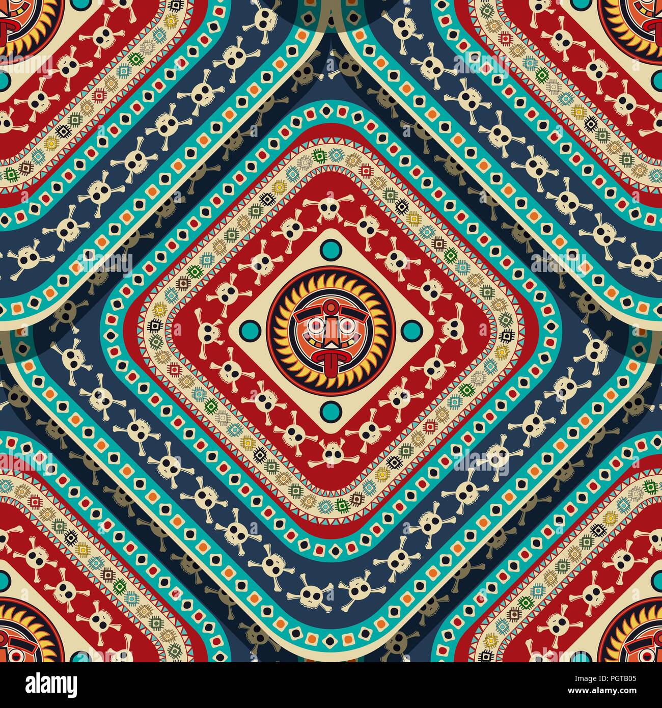 Nahtlose Muster Design mit Aztec Motiv Stock Vektor