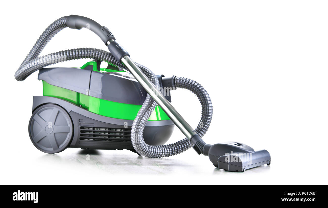 Aktivkohlefilter Staubsauger für den Gebrauch zu Hause isoliert auf Weiss. Stockfoto