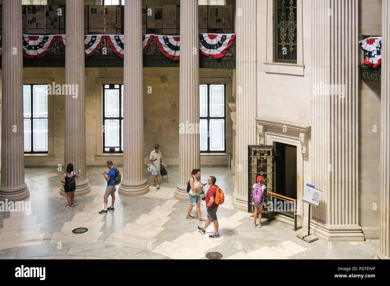 Innenraum der Federal Hall National Memorial, NYC, USA Stockfoto