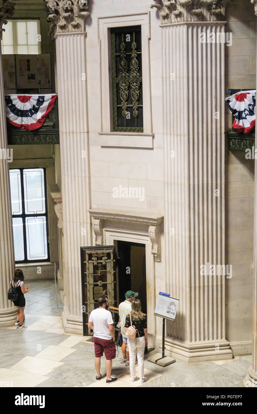 Innenraum der Federal Hall National Memorial, NYC, USA Stockfoto