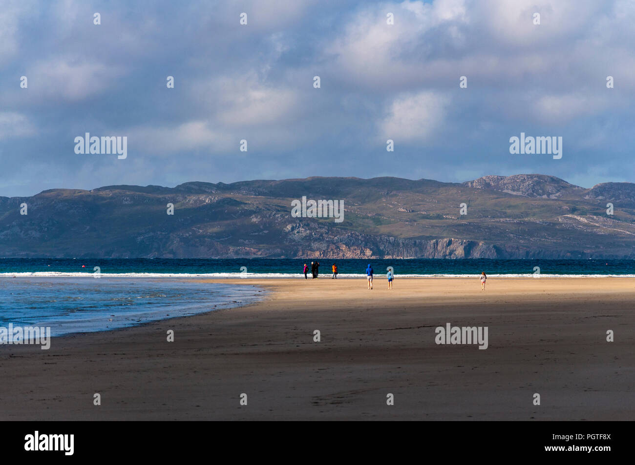 Narin Strand Strand in der Nähe von Ardara, County Donegal, Irland. Abendlicht. Stockfoto
