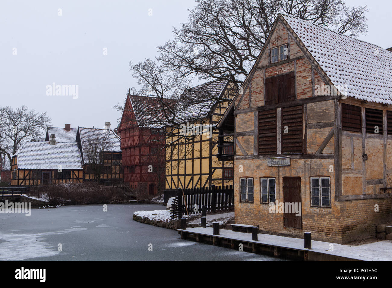 Freilichtmuseum Den Gamle durch Stockfoto